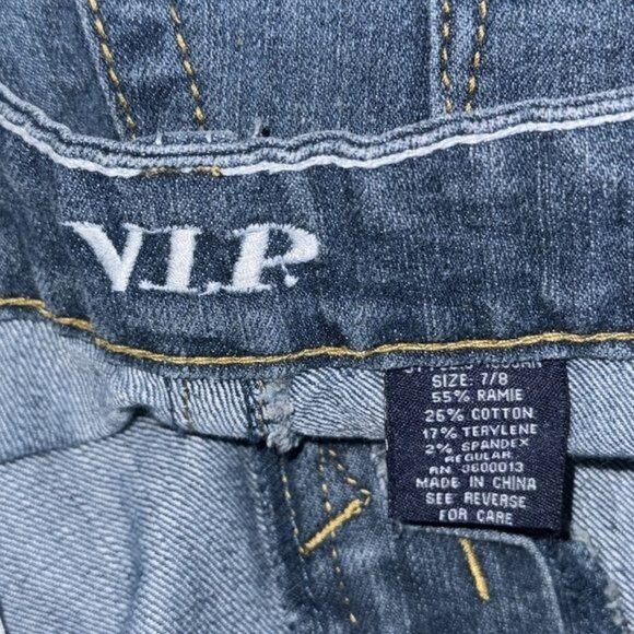 VIP Womens Cropped Denim Jeans Size 7/8 Dark Wash Cotton Blend - Picture 2 of 9